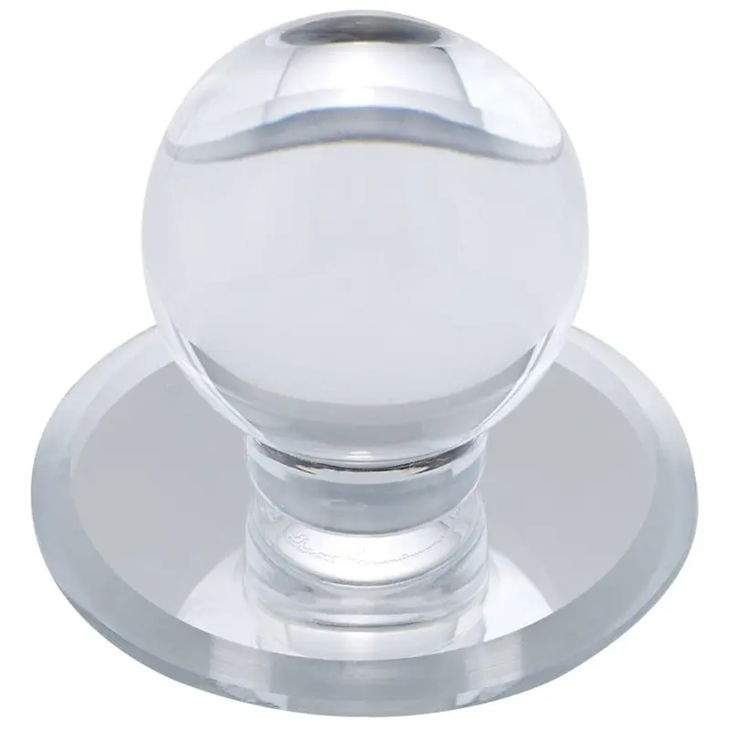 Contemporary Knob, 1-7/8" D, Transparent/Clear, Mirror Effect