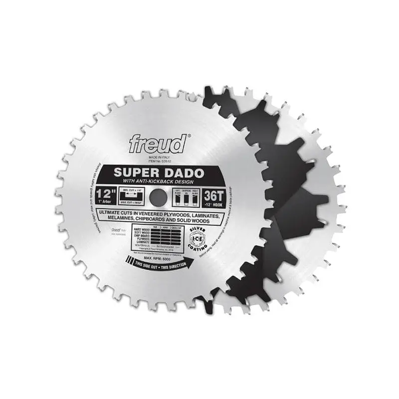 Super Dado Set - 36 Teeth - 12" Blade - 1" Arbor