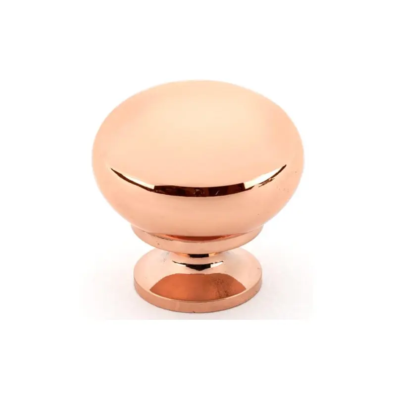 Traditional Knob, 1-1/4" D, Polished Copper