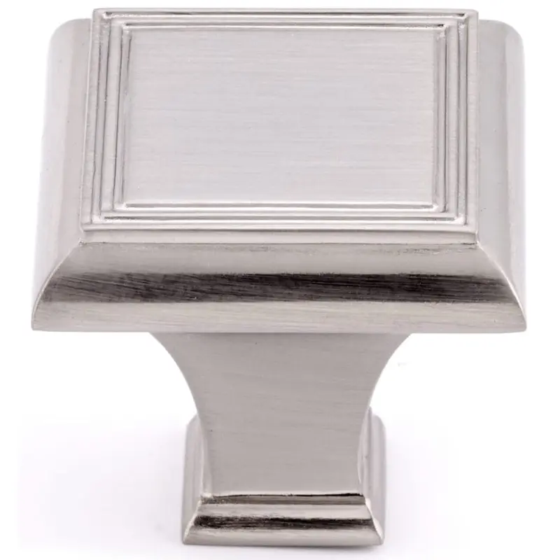 Traditional Knob, 1-3/8" x 1-3/8", Brushed Nickel