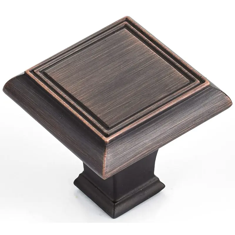 Traditional Knob, 1-3/8" x 1-3/8", Brushed Oil-Rubbed Bronze