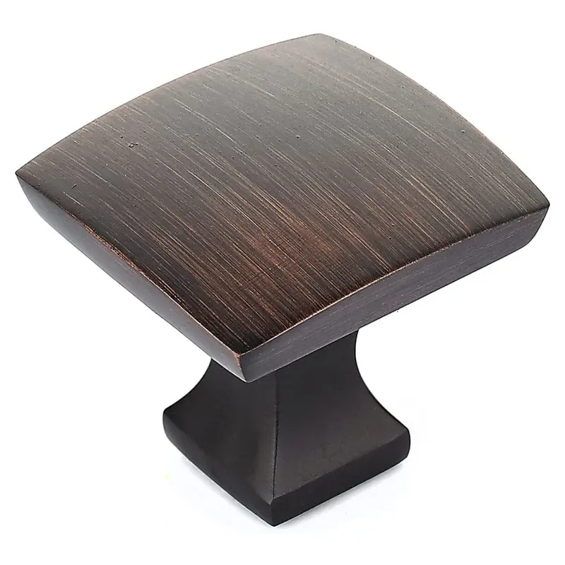 Transitional Knob, 1-5/16" x 1-5/16", Brushed Oil-Rubbed Bronze