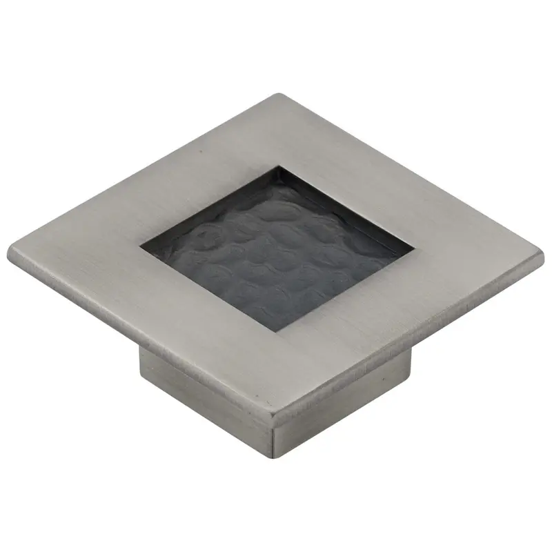 Transitional Knob, 2-3/8" x 2-3/8", Brushed Pewter
