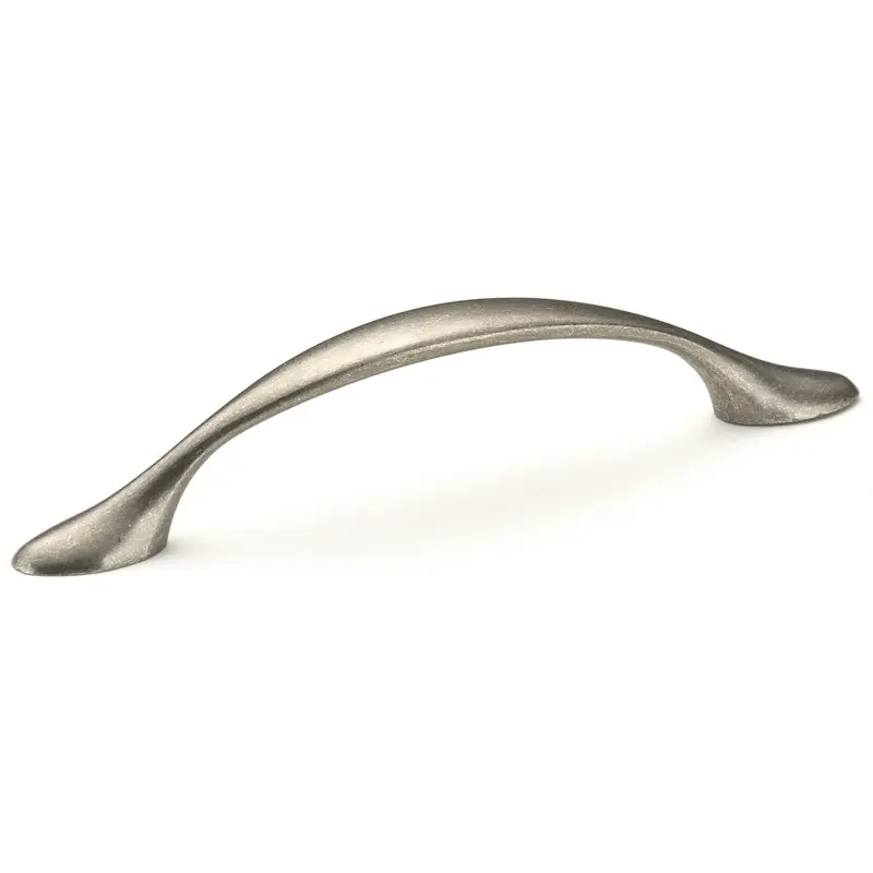 Traditional Arched Bow Pull with Flared Base - 3-3/4" Center-to-Center - 4-29/32" OL - Pewter