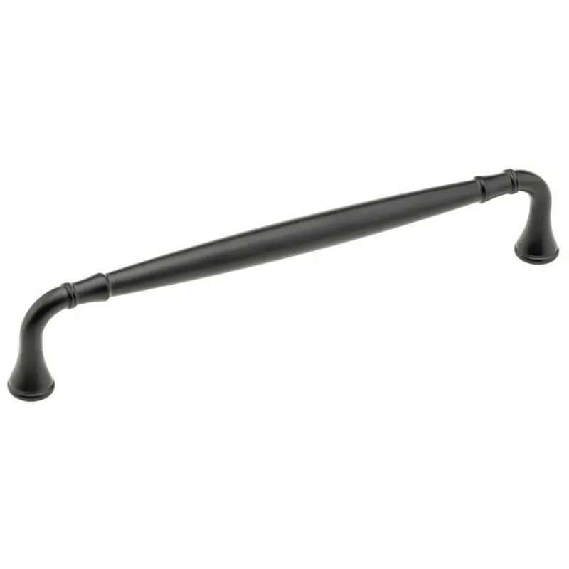 Arched Traditional Pull with Flared Ends - 7-9/16" Center-to-Center - 8-3/16" OL - Matte Black