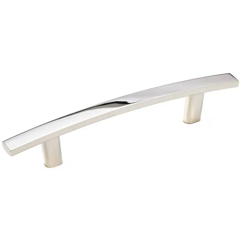 Transitional Curved Pull - 3-3/4" Center-to-Center - 6-7/32" OL - Polished Nickel