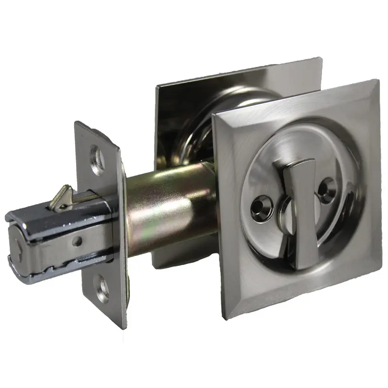 2-7/16" (62 mm) Pocket Door Pull Square Brushed Nickel Privacy