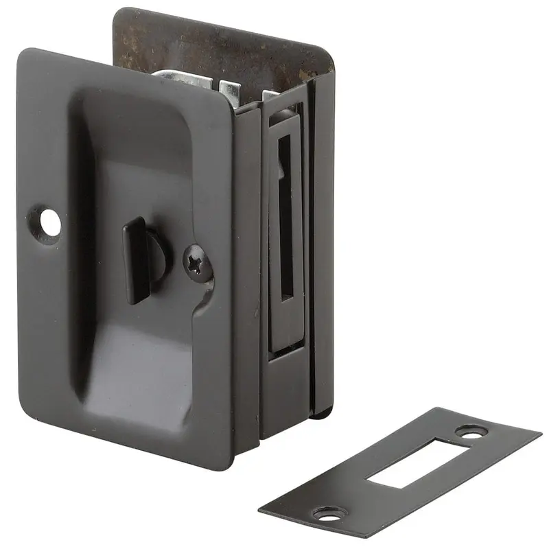 3-7/32" (82 mm) Pocket Door Pull  Rectangular Oil-Rubbed Bronze Privacy