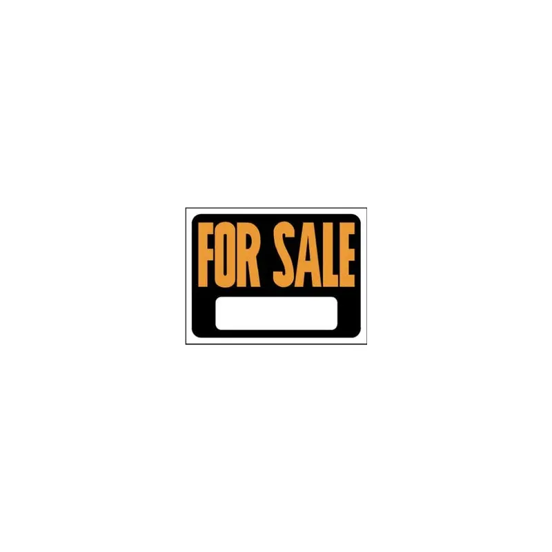 "For Sale" Sign, Hy-Glo Orange/ Black Plastic, 9 x 12-In.