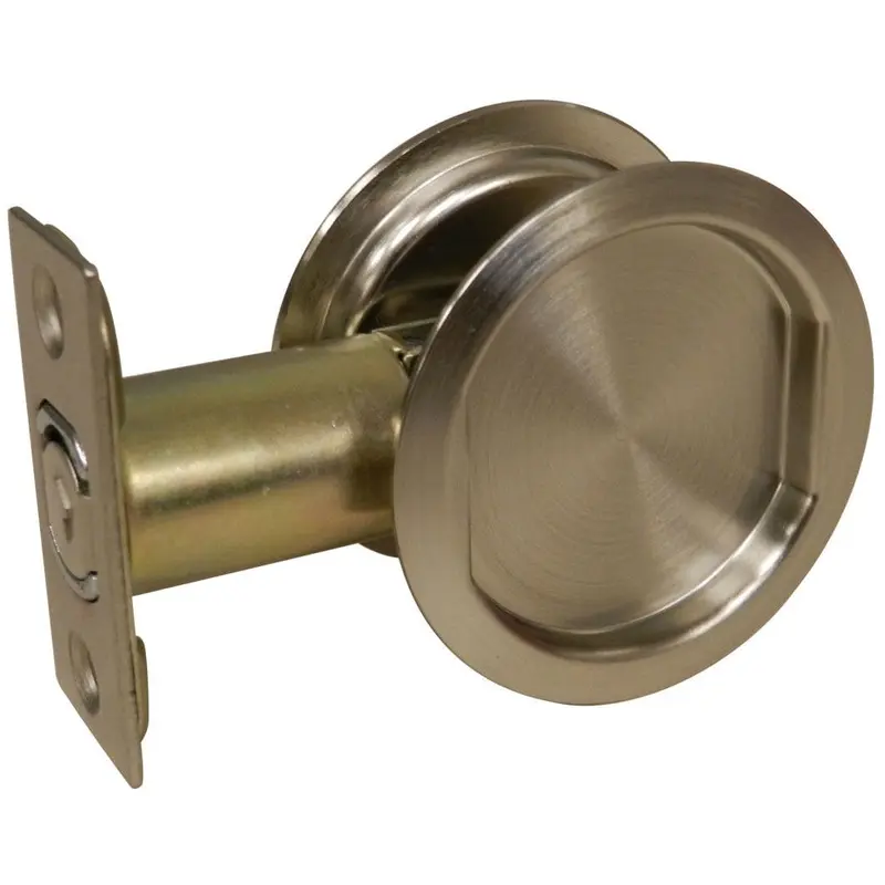 2-7/16" (62 mm) Pocket Door Pull Round Brushed Nickel Passage