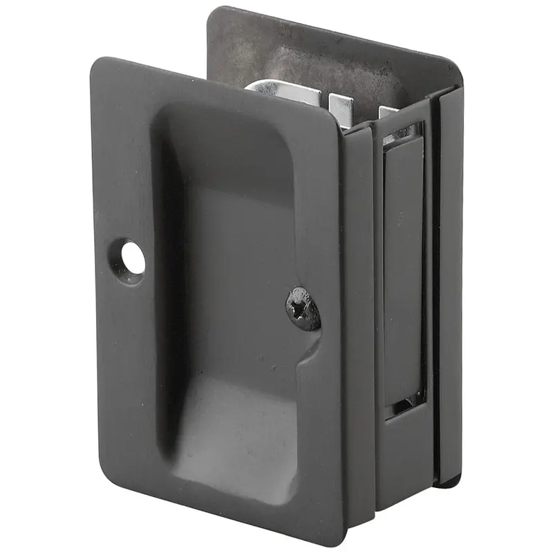 3-7/32" (82 mm) Pocket Door Pull Rectangular Black Passage