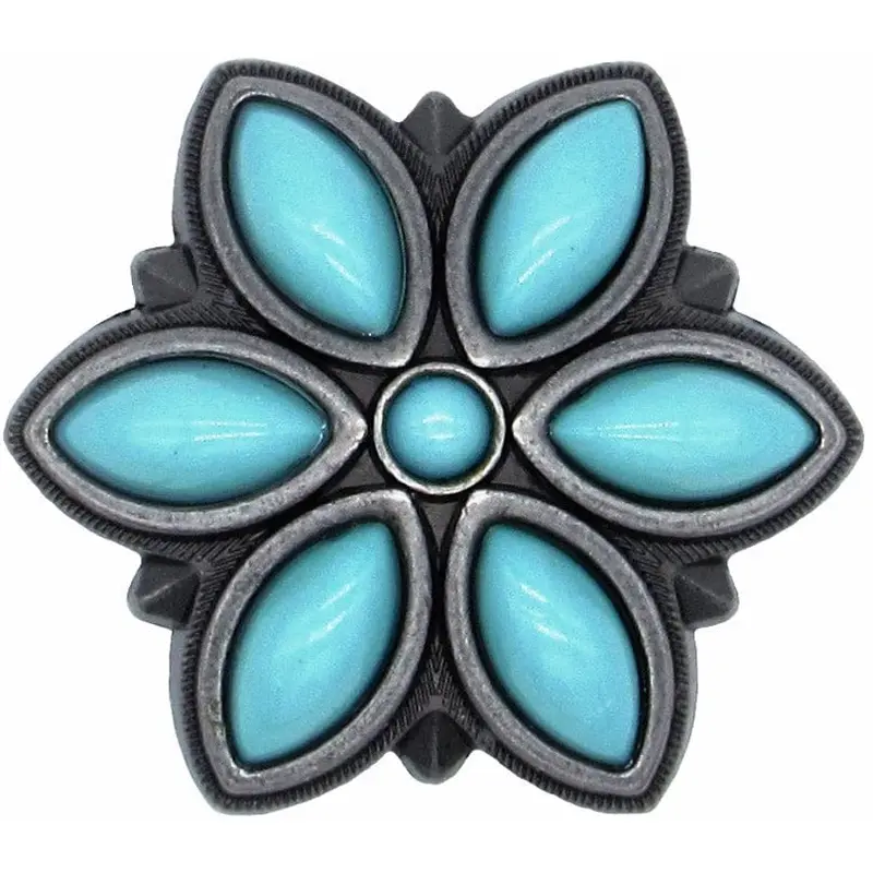 Turquoise Flower Knob Nickel Oxide
