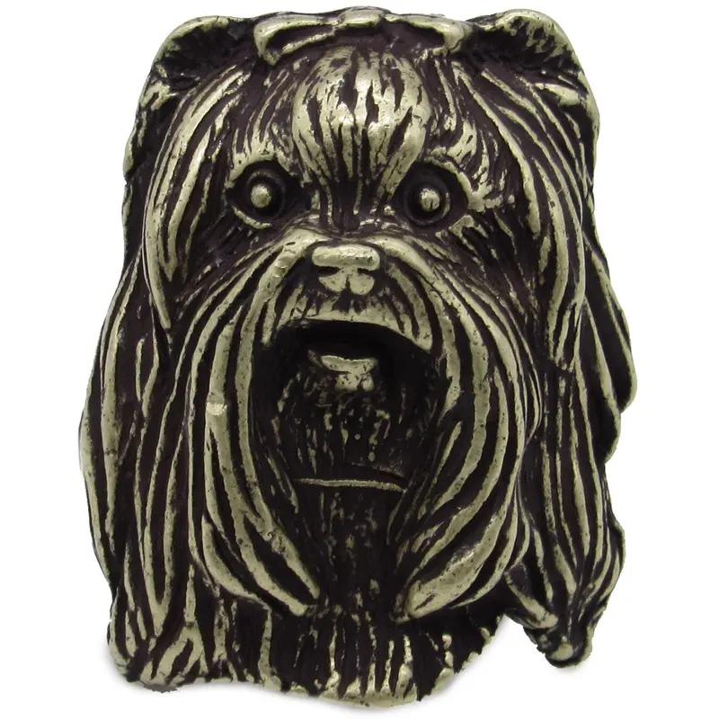 Yorkshire Terrier Knob Brass Oxide