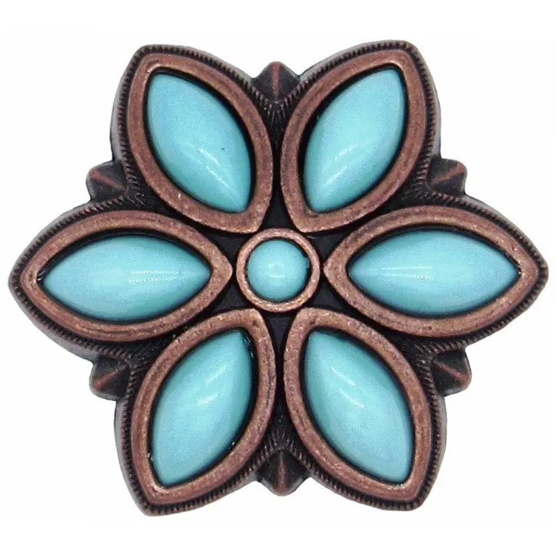 Turquoise Flower Knob Copper Oxide