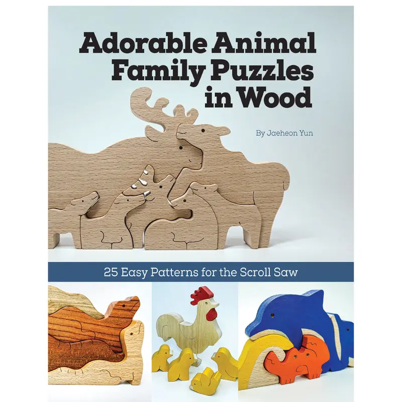 Adorable Animal Family Puzzles in Wood