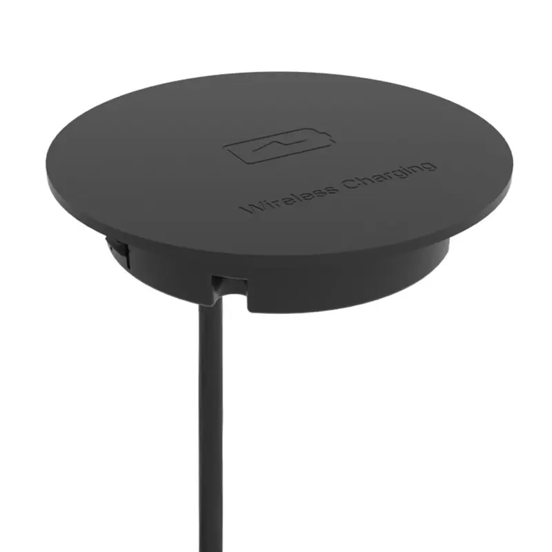 Recessed Top Mount Wireless QI Charging Station Black