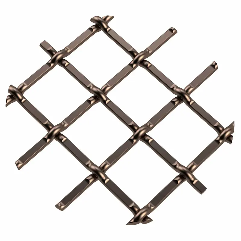 .5" Round Single Diamond Decorative Grille - Antique Brass, 36" W x 24" L Sheet