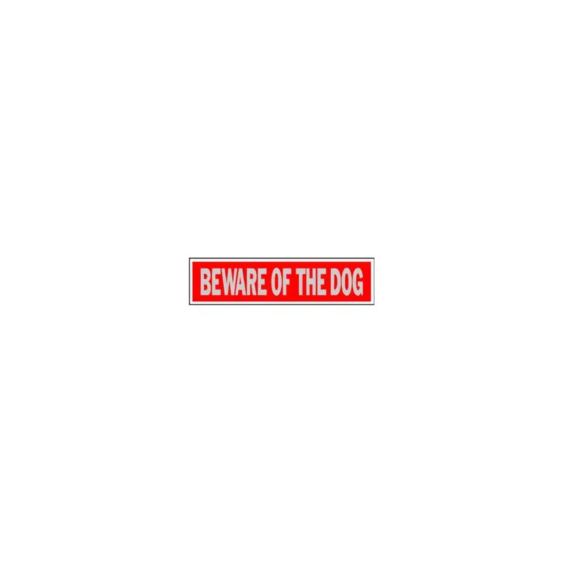 "Beware Of Dog" Sign, Red Aluminum, 2 x 8-In.