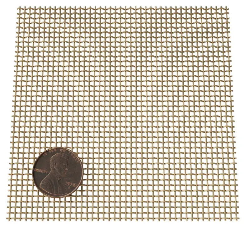 Fine Wire Mesh for Decorative Wire Grilles - 20" L x 48" W, Satin Brass