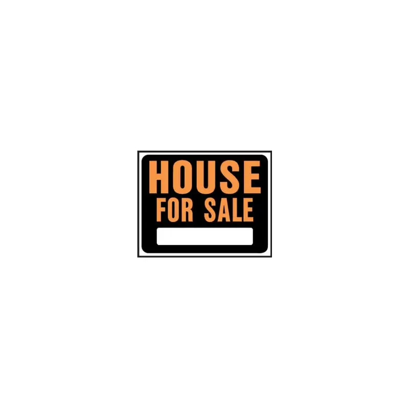 "House For Sale" Sign, Hy-Glo Orange/Black Plastic, 15 x 19-In.