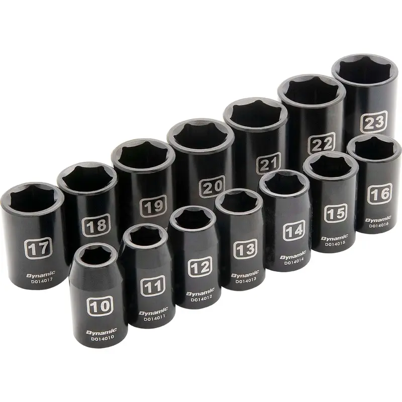 1/2" Drive 14pc 6-Point Standard Impact Metric Socket Set, 10mm - 23mm