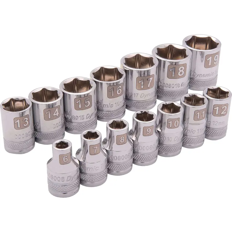 3/8" Drive 14pc 6-Point Standard Metric Socket Set, 6mm - 19mm