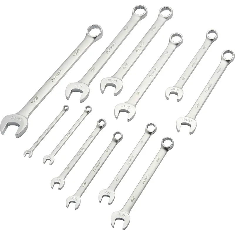 Wrench Set, Contractor Series, with Satin Finish, 12pc, SAE, Combination, 1/4" - 15/16"