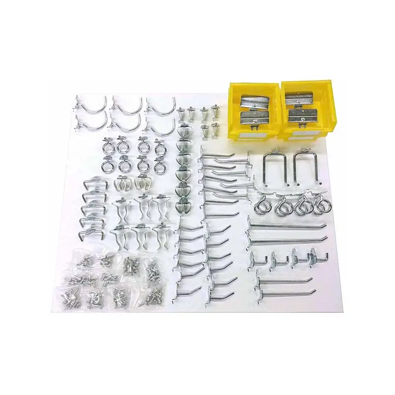 83 Pc Steel Hook and Bin Assortment for DuraBoard or Pegboard