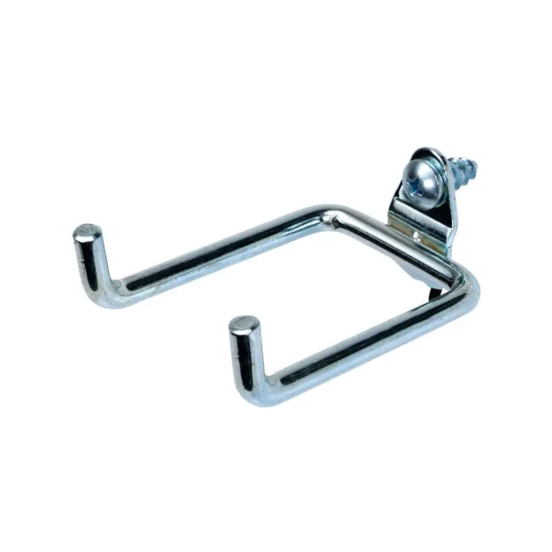 DuraHook 2 3/4" Double Rod, 80 Degree Pegboard Hook, 10 Pack