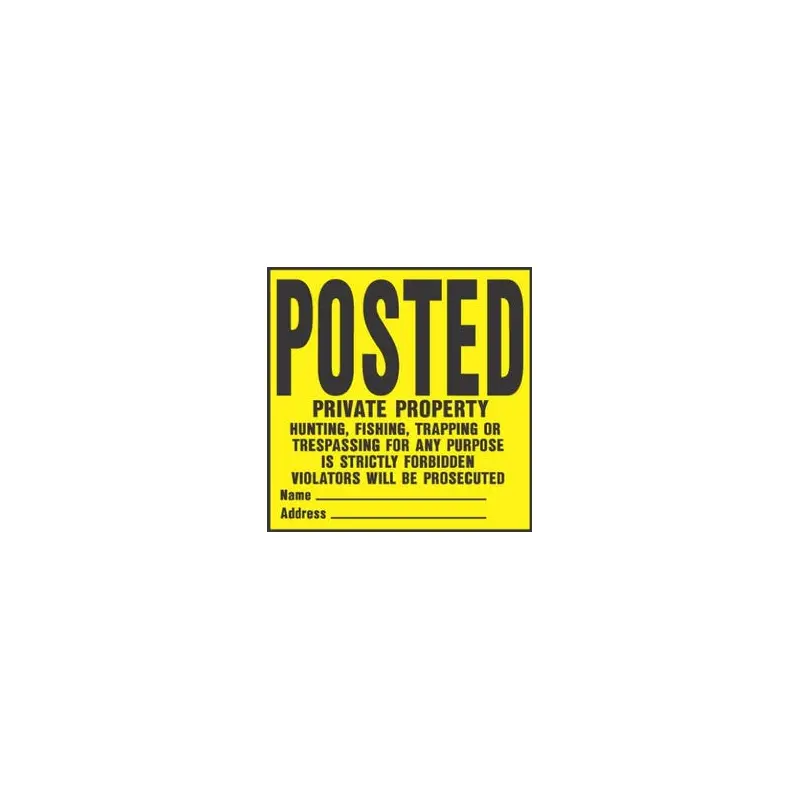 "Private Property" Sign, Black/ Yellow Plastic, 11 x 11-In.