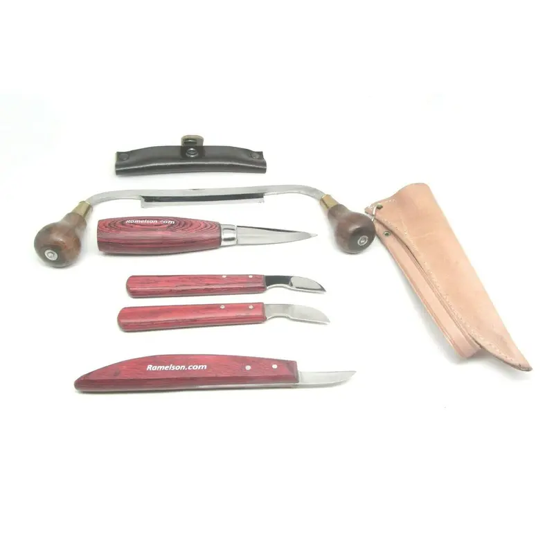 4pc Chip Carving Knives with Draw Knife
