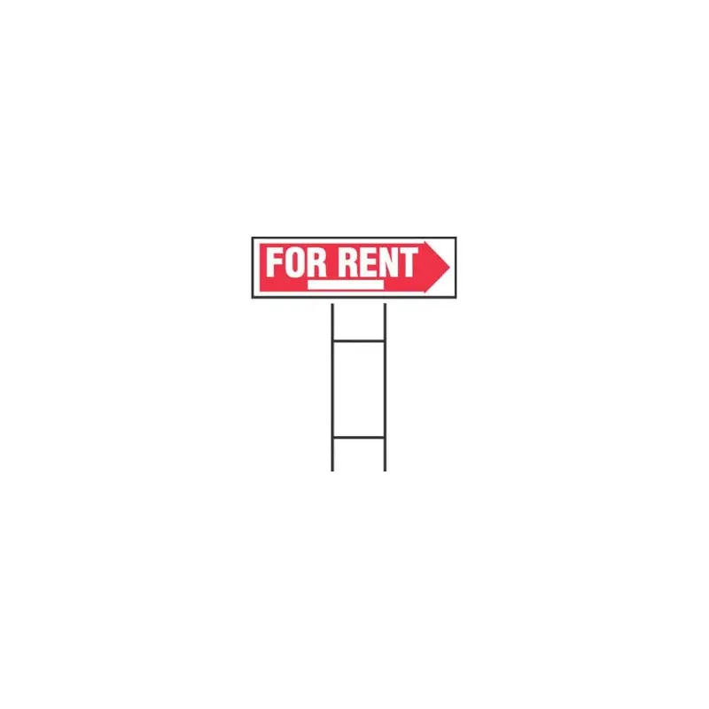 "For Rent" Sign, Corrugated Plastic, 10 x 24-In.