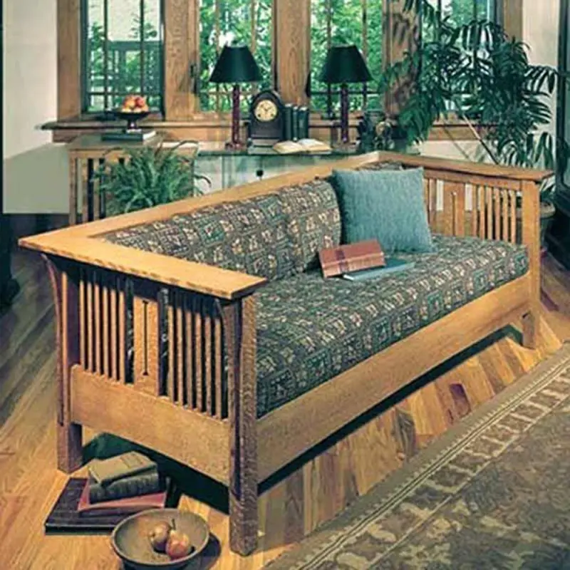 Downloadable Woodworking Project Plan to Build Arts and Crafts Mission Sofa and Chair