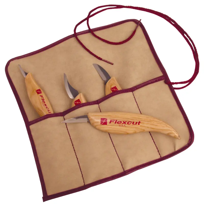 Carving Knife Set with Tool Roll - 4 Piece