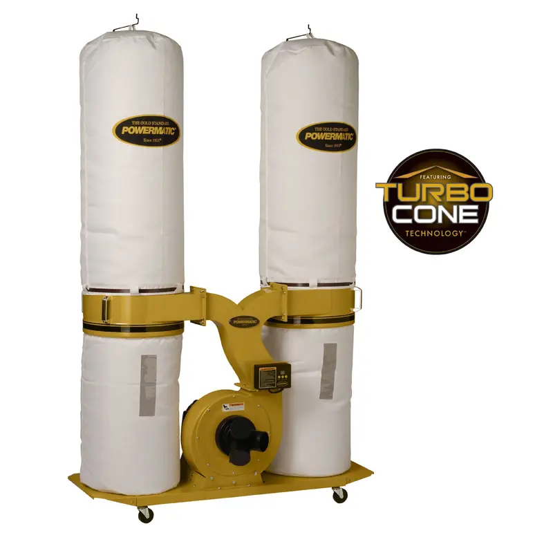 TurboCone Dust Collector with 30-Micron Bag Filter Kit - 3 HP 3 Ph 230/460V - PM1900TX-BK