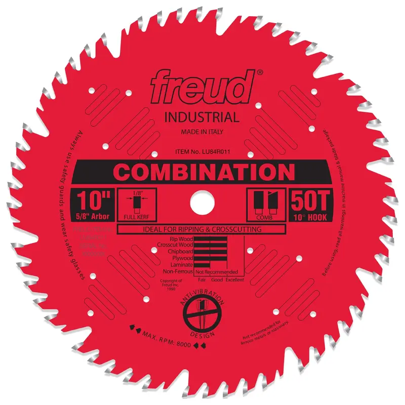 LU84R011 Perma-Shield Circular Saw Blade 10" x 5/8" Bore x 50 Tooth Combination