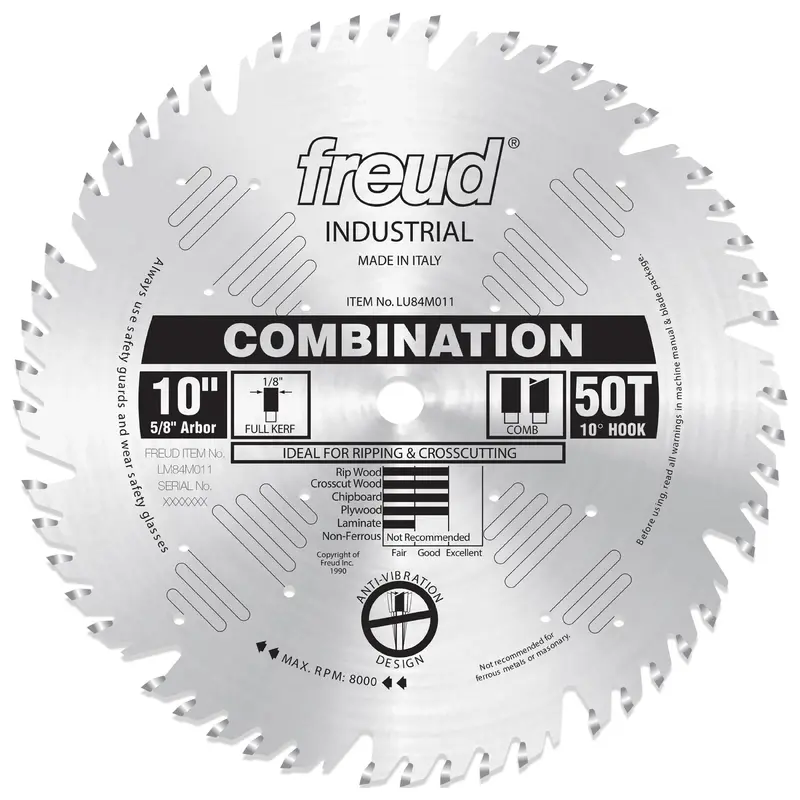 Circular Saw Blade - 10" x 5/8" Bore x 50 Tooth Combination