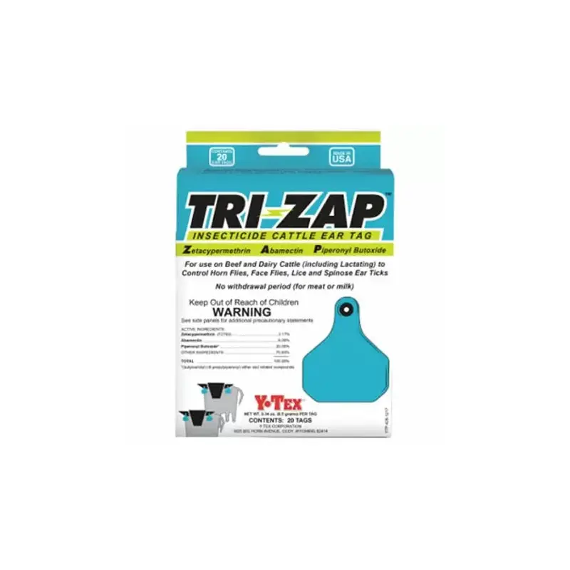 Y-Tex Tri-zap 20 Count Insecticide Fly Cattle Ear Tags
