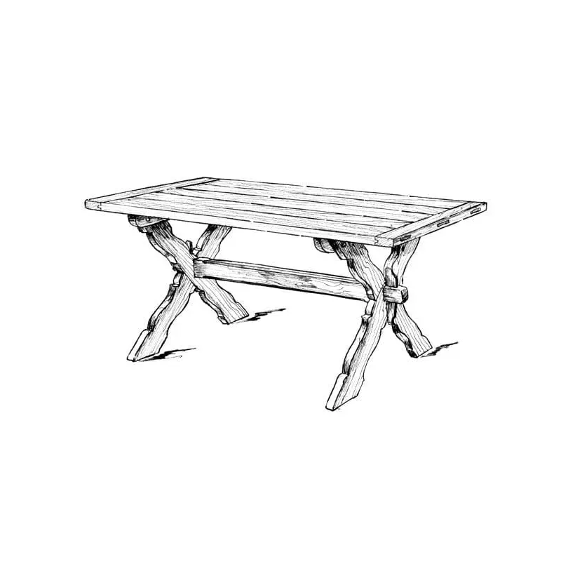 Woodworking Project Paper Plan to Build Sawbuck Dining Table