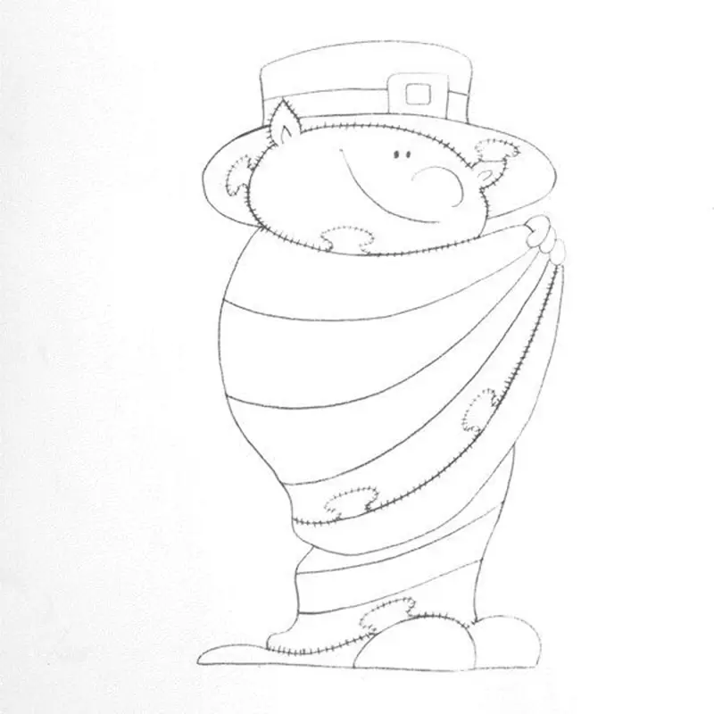 Woodworking Project Paper Plan to Build Leprechaun with Blanket