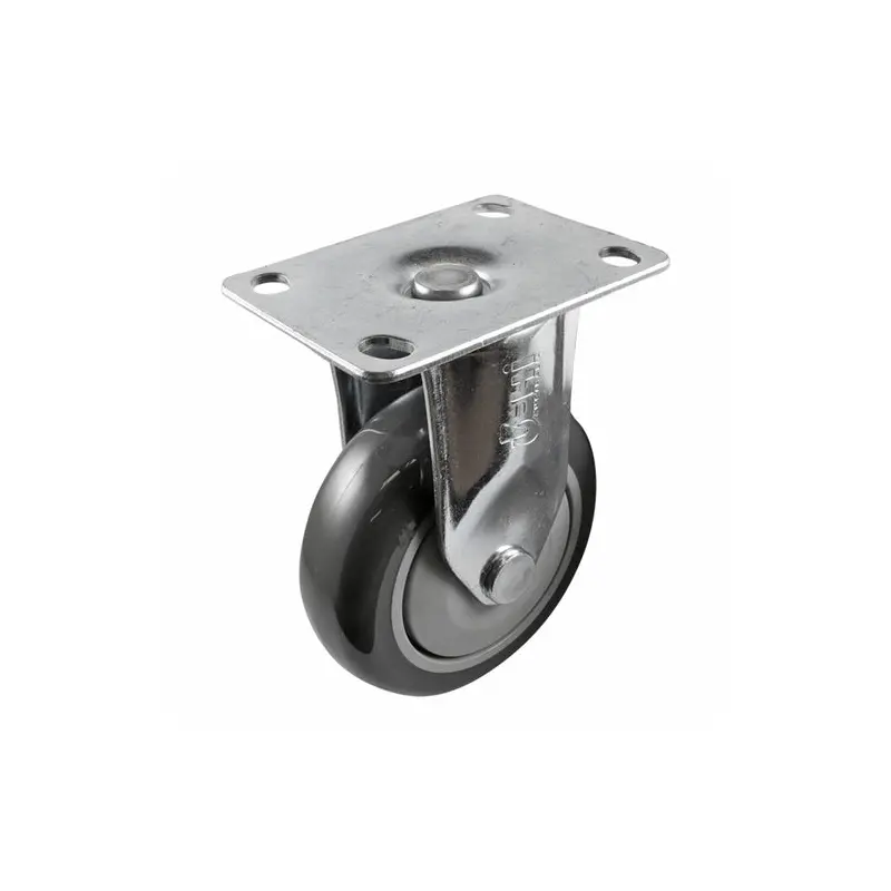 150mm Fixed Plate Castor - Urethane Wheel Grey G6