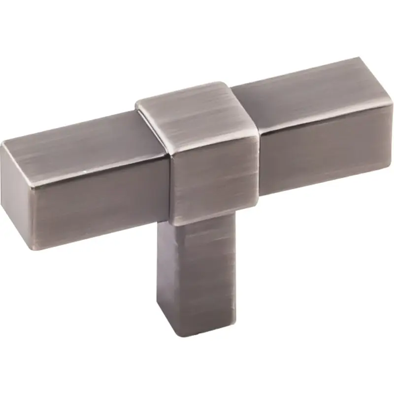 Zane "T" Knob, 2" O.L., Brushed Pewter