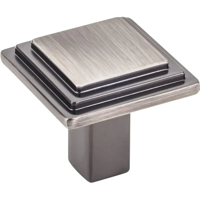 Calloway Square Knob, 1-1/8" O.L., Finnish -Brushed Pewter