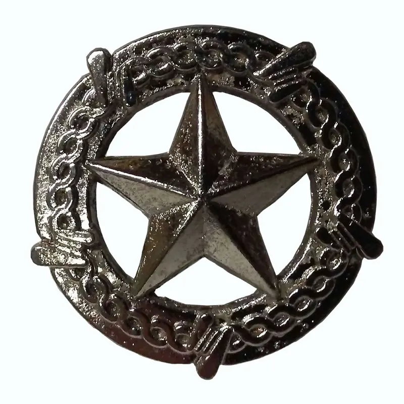 Star with Barbed Wire Knob, Satin Nickel