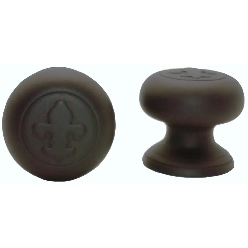 Fleur De Lis Round Knob, Oil Rubbed Bronze