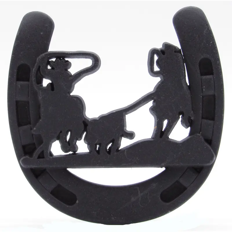 Cowboys Roping Calf Horseshoe Knob, Oil Rubbed Bronze