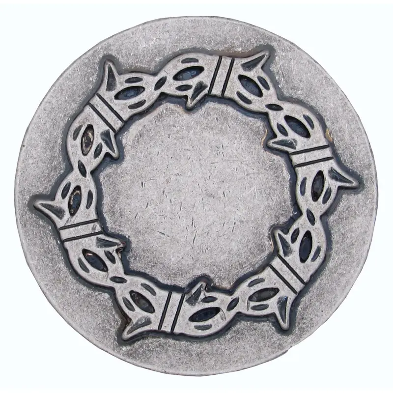 Round Knob with Barbed Wire, Old Silver