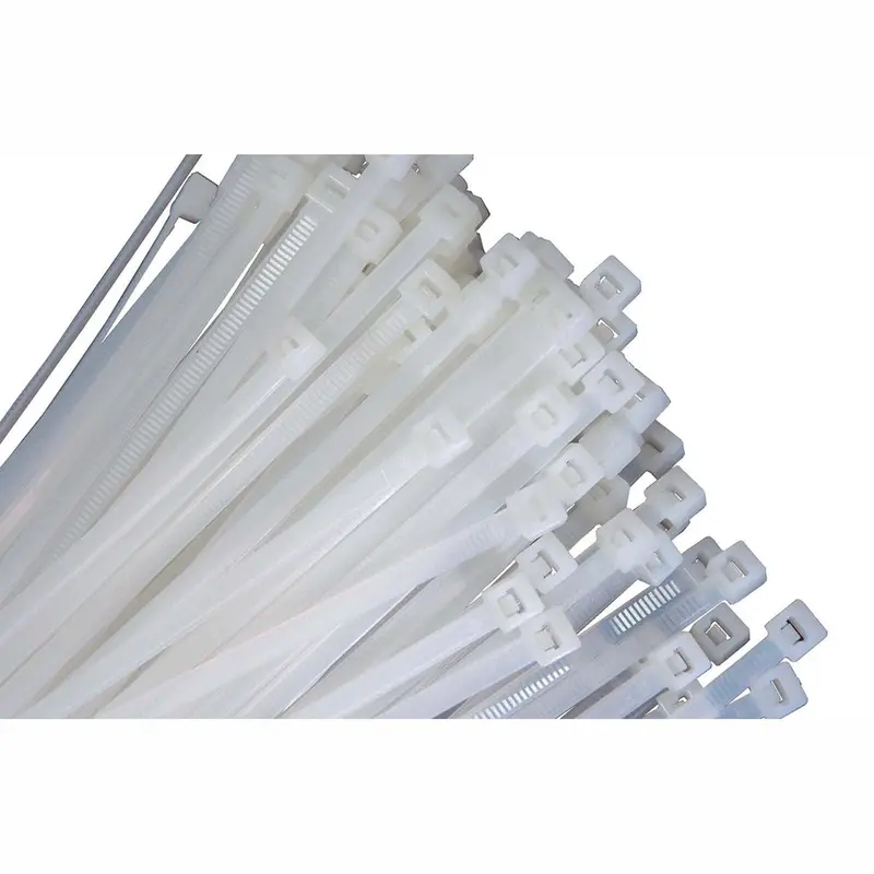 7" Long Heavy Duty Natural Nylon Ties, with 50 lb Tensile Strength, 100/pk