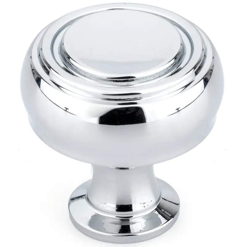 Contemporary Knob, 1-5/16" D, Chrome
