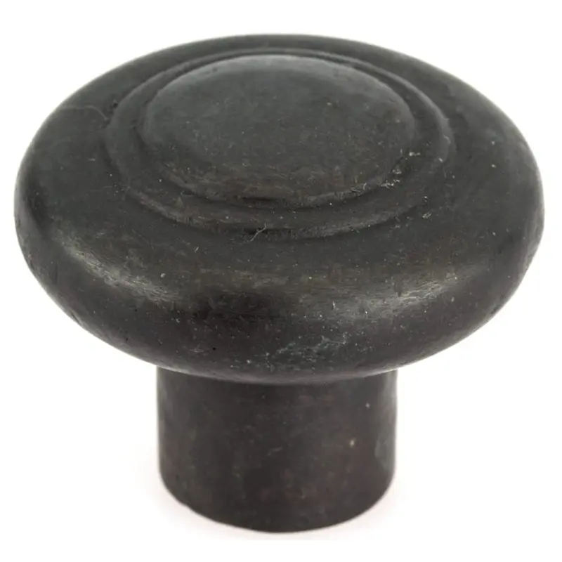 Smooth Traditional Knob with Ridge Embellishment - 1-3/8" Diameter - Dark Bronze